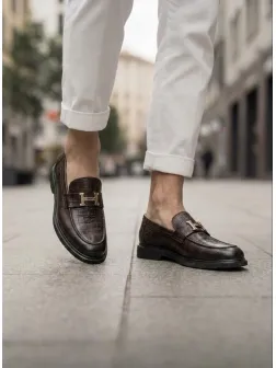 Mocasini barbati H, casual, maro, piele eco, comozi , H03